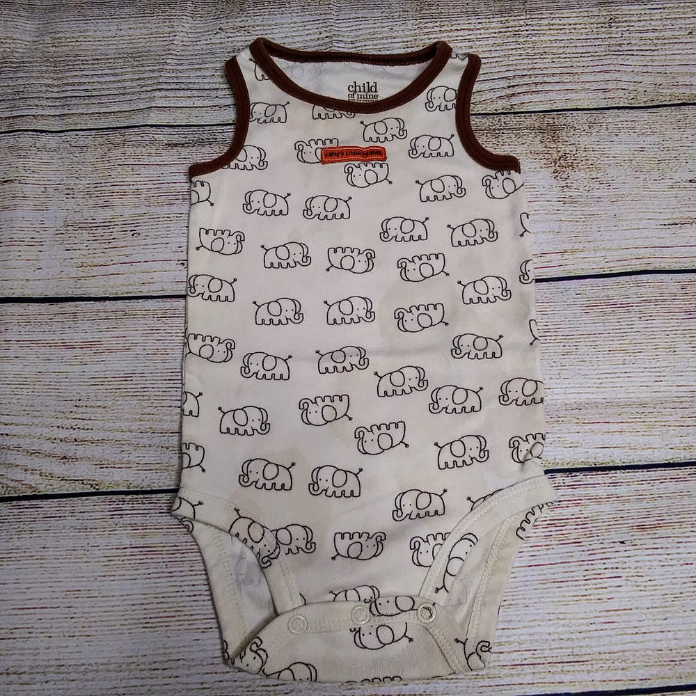 Tank Onsie 6-9 months Boy Elephant/Peanut